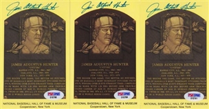 Deceased Hall of Fame Autograph Collection of (11) Including DiMaggio, Hunter, and Rizzuto